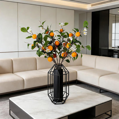 26.8Inch Artificial Tangerine Branches Artificial Orange Branch Fake Orange Stem 16 Fruit for Home Wedding Office Party Thanksgiving Hotel Table Centerpiece Indoor Outdoor Decor