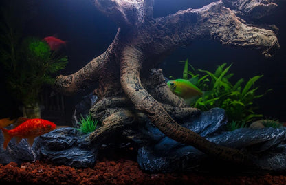 Fish Tank Decorations Aquarium Décor Resin Artificial Tree Trunk Root (E)
