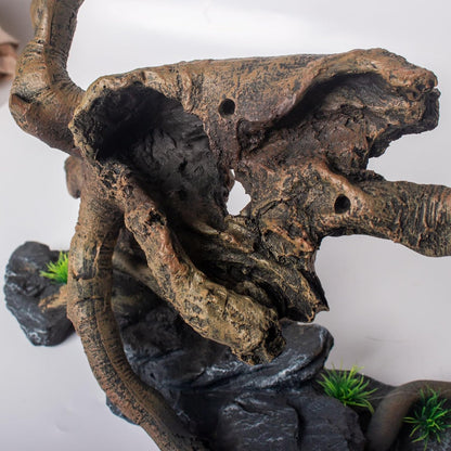 Fish Tank Decorations Aquarium Décor Resin Artificial Tree Trunk Root (E)