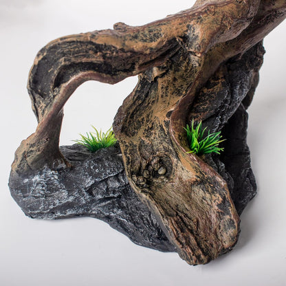 Fish Tank Decorations Aquarium Décor Resin Artificial Tree Trunk Root (E)