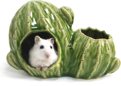 Ceramic Hamster Hideout Strawberry Chew Proof Syrian Hide Cool Bed