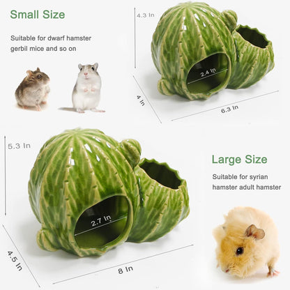 Ceramic Hamster Hideout Strawberry Chew Proof Syrian Hide Cool Bed