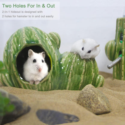 Ceramic Hamster Hideout Strawberry Chew Proof Syrian Hide Cool Bed