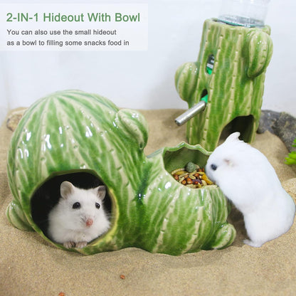 Ceramic Hamster Hideout Strawberry Chew Proof Syrian Hide Cool Bed