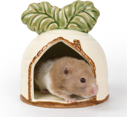Ceramic Hamster Hideout Strawberry Chew Proof Syrian Hide Cool Bed