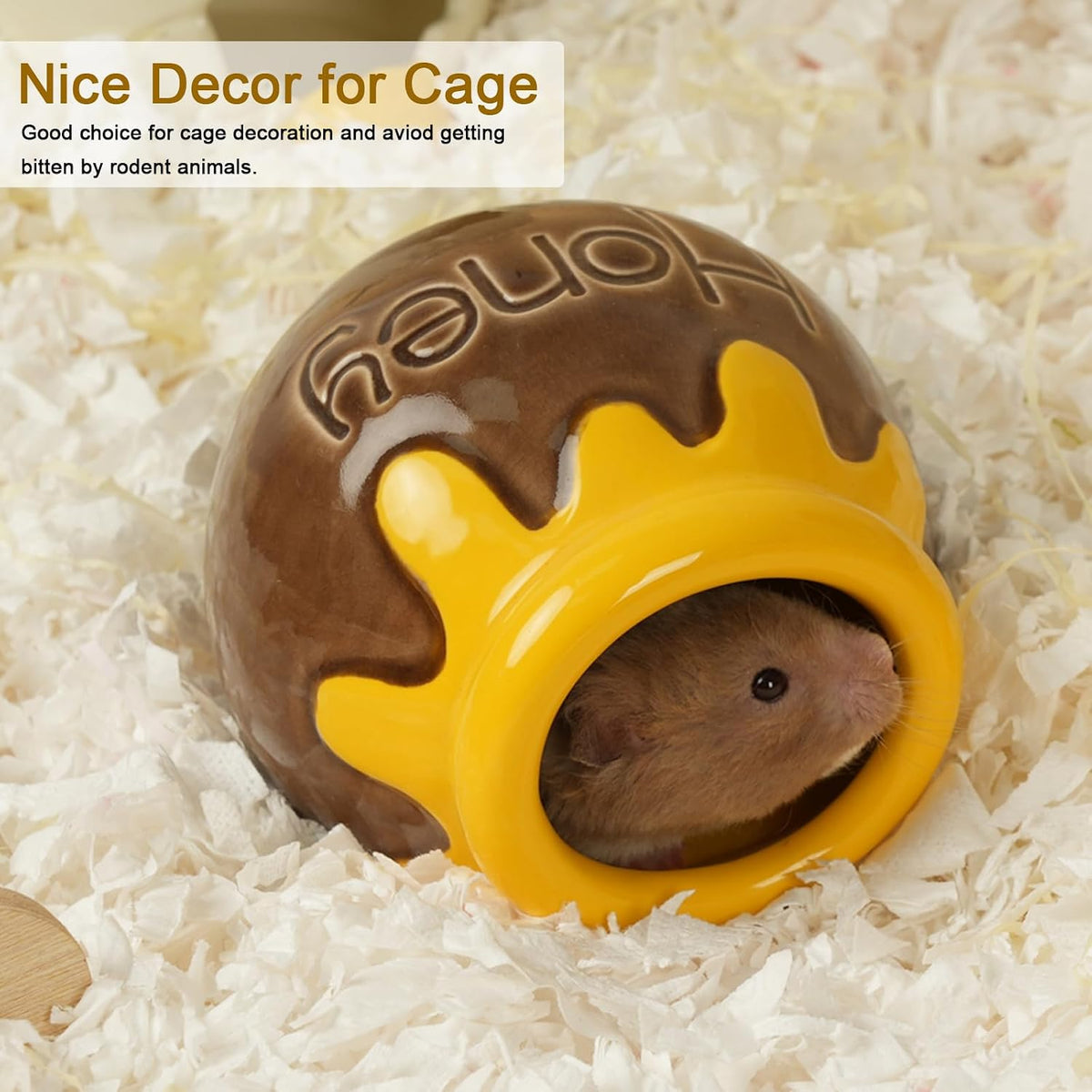 Ceramic Hamster Hideout Strawberry Chew Proof Syrian Hide Cool Bed