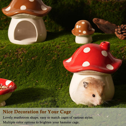 Ceramic Hamster Hideout Strawberry Chew Proof Syrian Hide Cool Bed