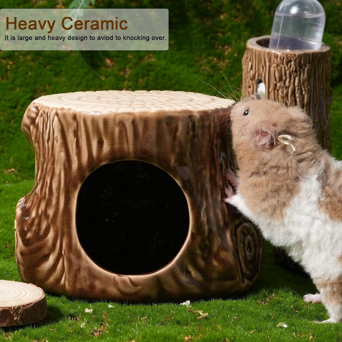 Ceramic Hamster Hideout Strawberry Chew Proof Syrian Hide Cool Bed
