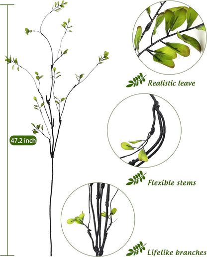3 Packs 47.2'' Tall Artificial Ficus Branches Faux Eucalyptus Stems