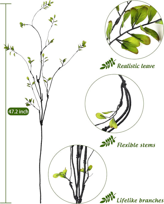 3 Packs 47.2'' Tall Artificial Ficus Branches Faux Eucalyptus Stems