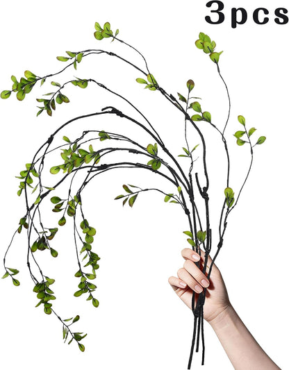 3 Packs 47.2'' Tall Artificial Ficus Branches Faux Eucalyptus Stems