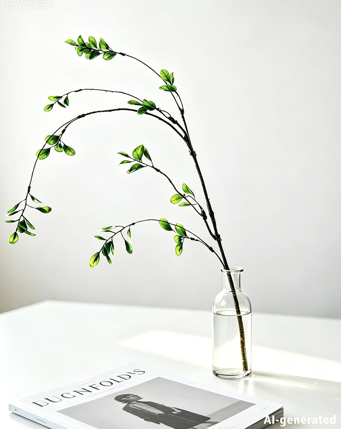 3 Packs 47.2'' Tall Artificial Ficus Branches Faux Eucalyptus Stems