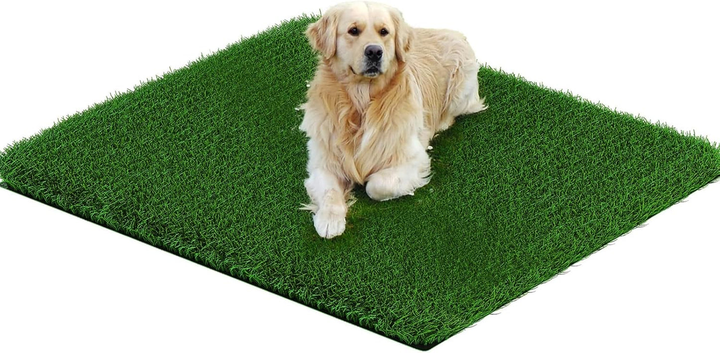 Grass Pad for Dogs 39.3 x 31.5 Inches Fast-Drain Artificial Grass for Pets Potty Training, Easy to Clean Fake Grass for Dog Indoor Outdoor Use(1 Pack)