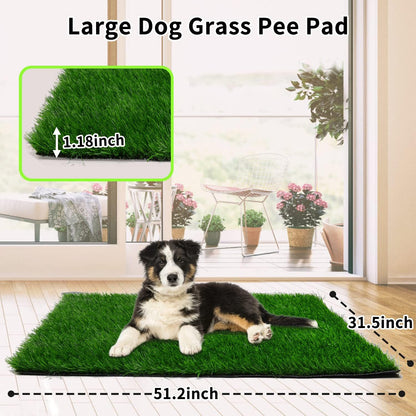 Grass Pad for Dogs 39.3 x 31.5 Inches Fast-Drain Artificial Grass for Pets Potty Training, Easy to Clean Fake Grass for Dog Indoor Outdoor Use(1 Pack)