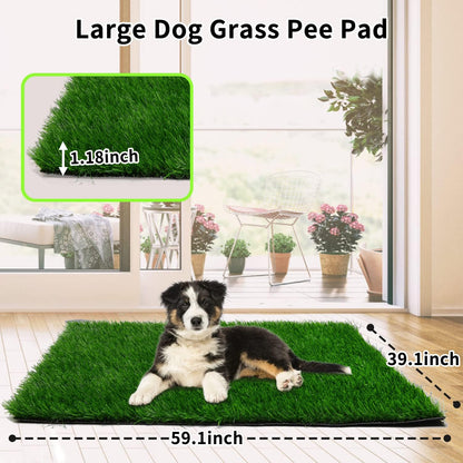 Grass Pad for Dogs 39.3 x 31.5 Inches Fast-Drain Artificial Grass for Pets Potty Training, Easy to Clean Fake Grass for Dog Indoor Outdoor Use(1 Pack)