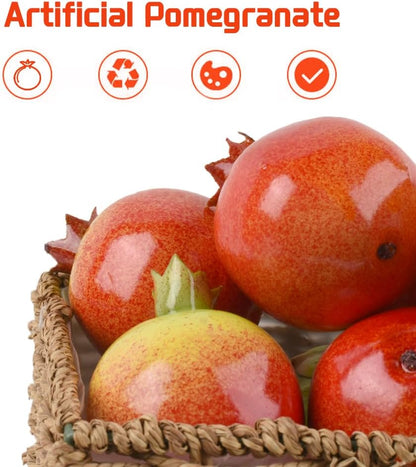Fake Pomegranate Artificial Fruit Kitchen Party Decoration Red 6PCS