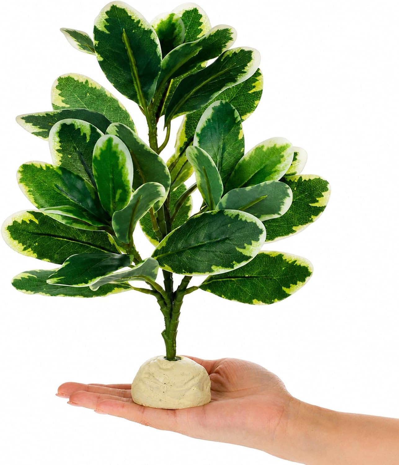 Reptile Plants Artificial Leaves Reptile Tank Decorations | Fake Plants for Reptiles Terrarium for Bearded Dragon Lizard Snake Chameleon Geckos Amphibian Habitat Terrariums Decor