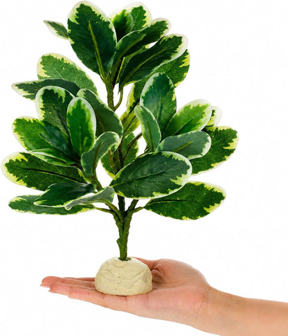 Reptile Plants Artificial Leaves Reptile Tank Decorations | Fake Plants for Reptiles Terrarium for Bearded Dragon Lizard Snake Chameleon Geckos Amphibian Habitat Terrariums Decor