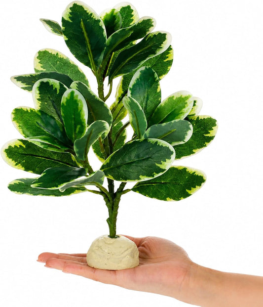 Reptile Plants Artificial Leaves Reptile Tank Decorations | Fake Plants for Reptiles Terrarium for Bearded Dragon Lizard Snake Chameleon Geckos Amphibian Habitat Terrariums Decor