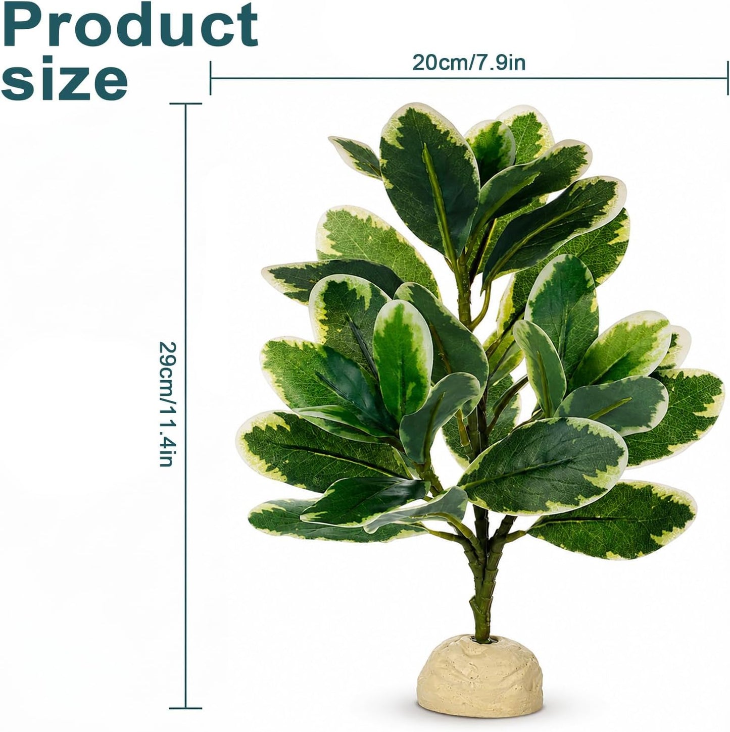 Reptile Plants Artificial Leaves Reptile Tank Decorations | Fake Plants for Reptiles Terrarium for Bearded Dragon Lizard Snake Chameleon Geckos Amphibian Habitat Terrariums Decor