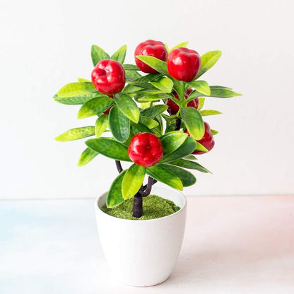 Desktop Decor Artificial Potted Fruit Tree Decorative Fake Plant for Office Home Decoration Photograph Props Peach