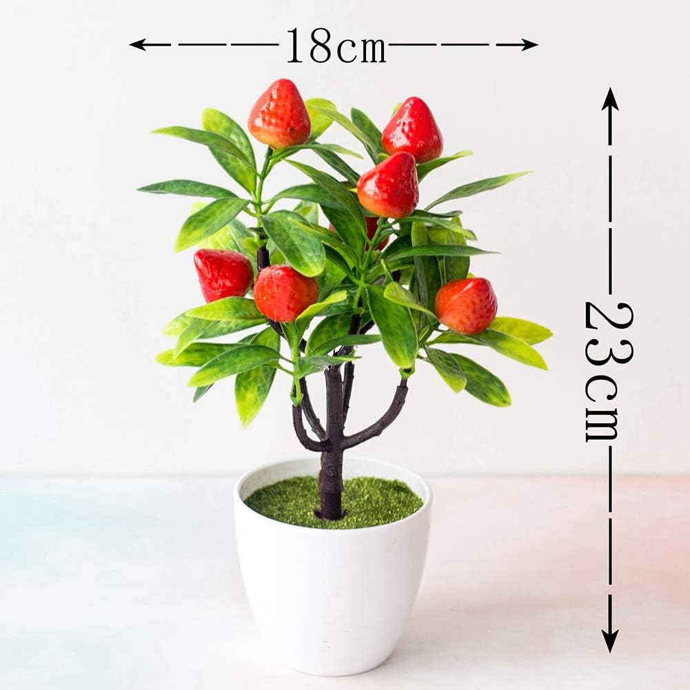 Desktop Decor Artificial Potted Fruit Tree Decorative Fake Plant for Office Home Decoration Photograph Props Peach