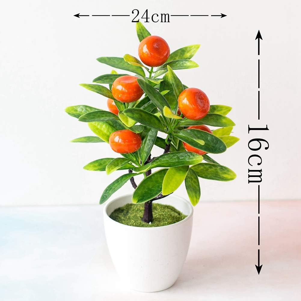 Desktop Decor Artificial Potted Fruit Tree Decorative Fake Plant for Office Home Decoration Photograph Props Peach