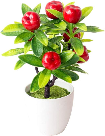 Desktop Decor Artificial Potted Fruit Tree Decorative Fake Plant for Office Home Decoration Photograph Props Peach