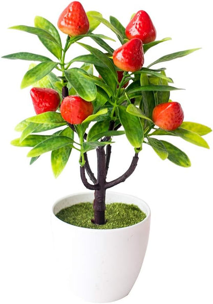 Desktop Decor Artificial Potted Fruit Tree Decorative Fake Plant for Office Home Decoration Photograph Props Peach