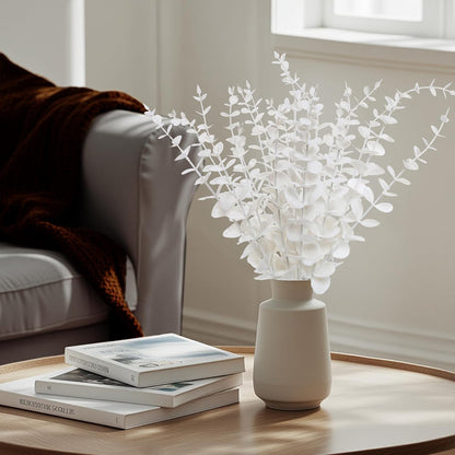 18pcs Eucalyptus Stems Greenery Stems Fake Leaves Artificial Dried Flowers Bouquet Faux Branches Centerpiece Flores Plants for Home Party Decor Wedding Decoration