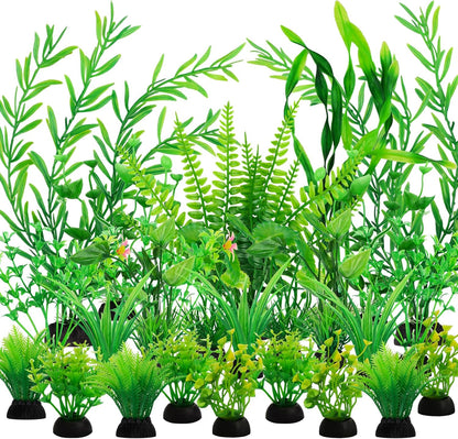Fish Tank Accessories Aquarium Decorations Green Plants, 25pcs Green Fish Tank Decorations Plant, Aquarium Decor Plastic Plants