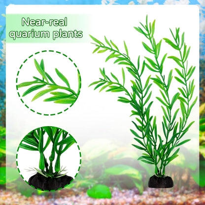 Fish Tank Accessories Aquarium Decorations Green Plants, 25pcs Green Fish Tank Decorations Plant, Aquarium Decor Plastic Plants