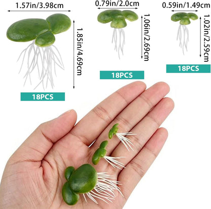 54 Pack Floating Aquarium Plants Artificial Plastic Fake Duckweed Simulation (3 Size)