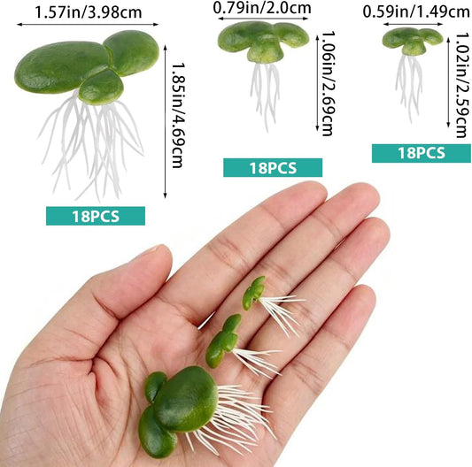 54 Pack Floating Aquarium Plants Artificial Plastic Fake Duckweed Simulation (3 Size)