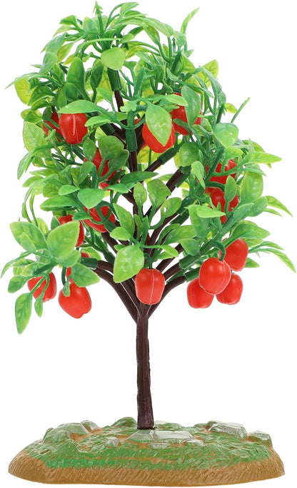 Simulation Apple Tree Model, 2pcs Miniature Artificial Apple Trees for Micro Landscape, Small Fruit Plant Decor, 6.1X3.5 in