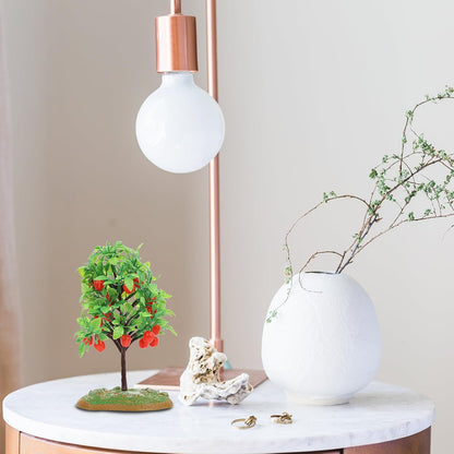Simulation Apple Tree Model, 2pcs Miniature Artificial Apple Trees for Micro Landscape, Small Fruit Plant Decor, 6.1X3.5 in