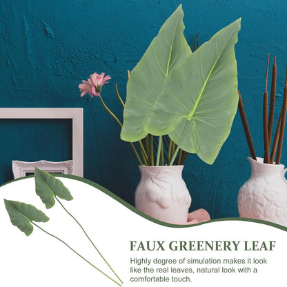 Artificial Plant Leaves Stems 2pcs Medium Calla Lily Faux Greenery Realistic Tropical Leaf Decor for Home Office Wedding Bouquet DIY Arrangement