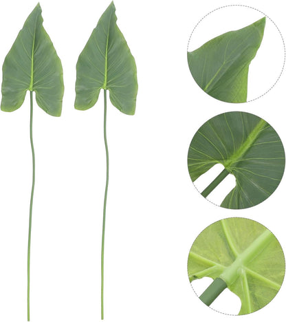 Artificial Plant Leaves Stems 2pcs Medium Calla Lily Faux Greenery Realistic Tropical Leaf Decor for Home Office Wedding Bouquet DIY Arrangement