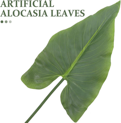 Artificial Plant Leaves Stems 2pcs Medium Calla Lily Faux Greenery Realistic Tropical Leaf Decor for Home Office Wedding Bouquet DIY Arrangement