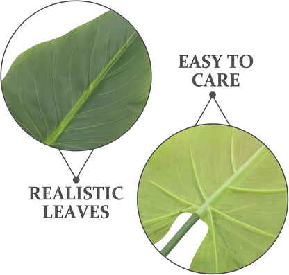 Artificial Plant Leaves Stems 2pcs Medium Calla Lily Faux Greenery Realistic Tropical Leaf Decor for Home Office Wedding Bouquet DIY Arrangement