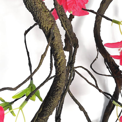 70 Inches Bougainvillea Tree Vines Artificial Flowers Rattan Branches with Silk Bougainvillea Long Trunk Hanging Liana For Home Wedding Garden Wall Background Decor (Bougainvillea Vine - Pack of 2)