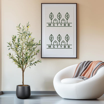 Artificial Fake Olive Tree 4FT 1Pack Faux Olive Tree for Home Decor