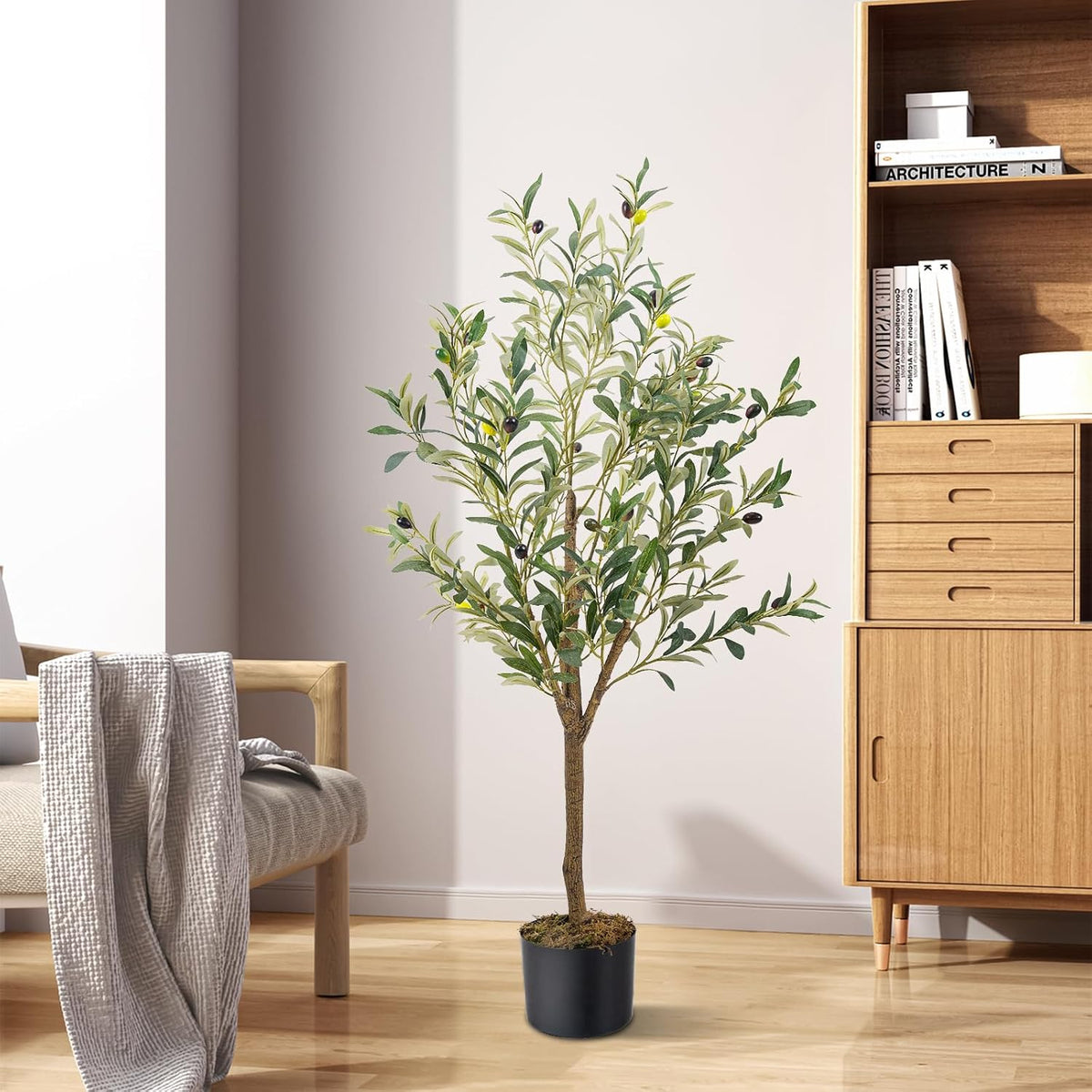 Artificial Fake Olive Tree 4FT 1Pack Faux Olive Tree for Home Decor