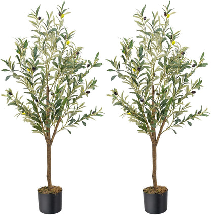 Artificial Fake Olive Tree 4FT 1Pack Faux Olive Tree for Home Decor