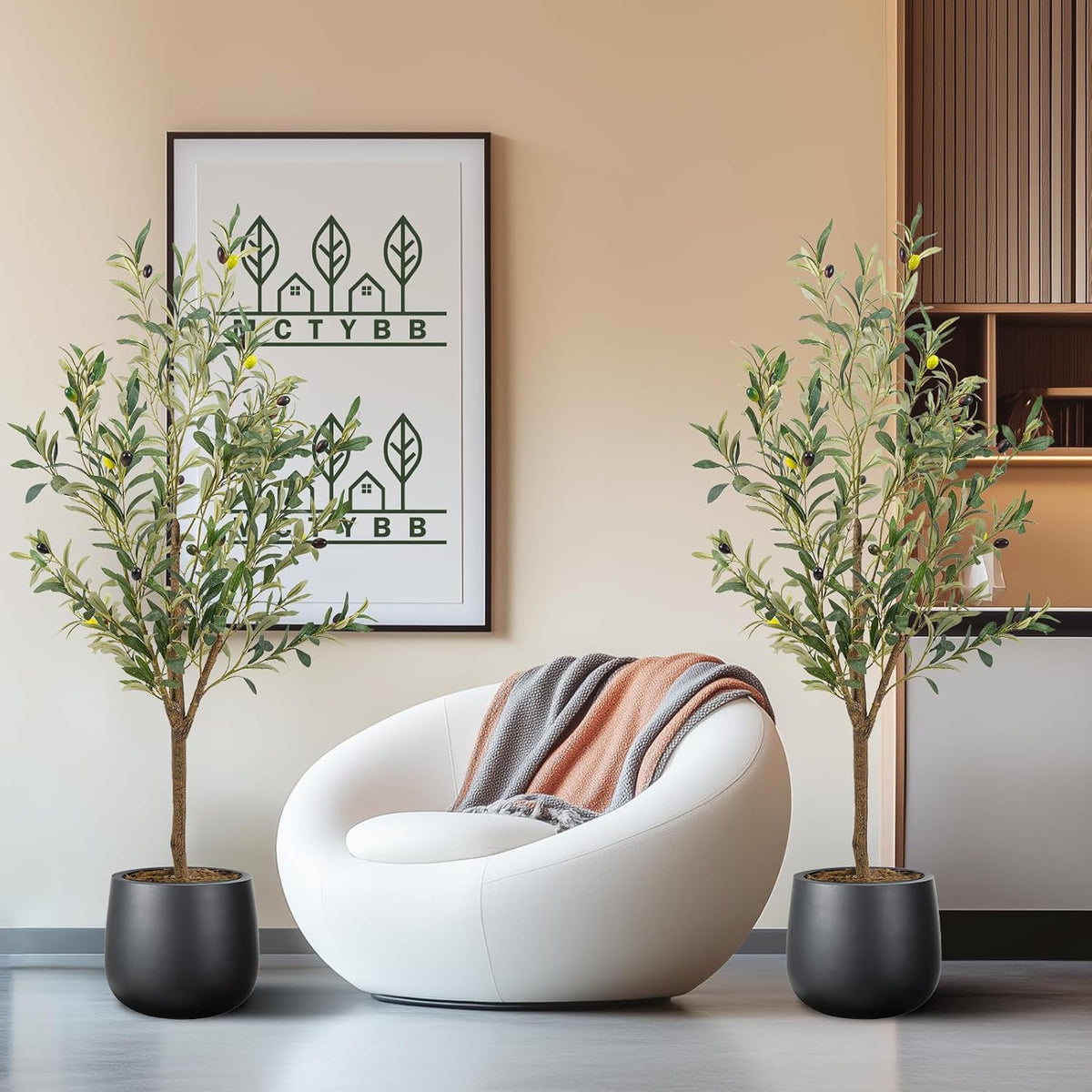 Artificial Fake Olive Tree 4FT 1Pack Faux Olive Tree for Home Decor