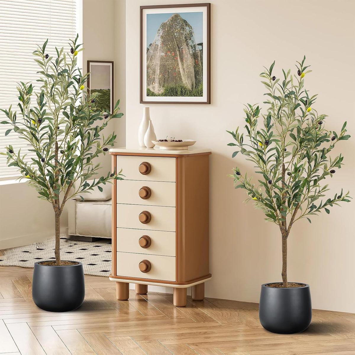 Artificial Fake Olive Tree 4FT 1Pack Faux Olive Tree for Home Decor