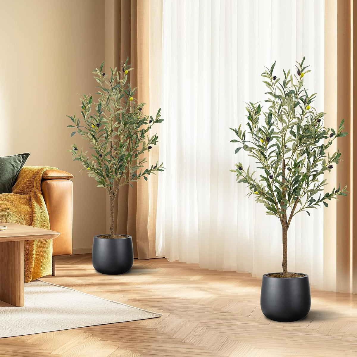 Artificial Fake Olive Tree 4FT 1Pack Faux Olive Tree for Home Decor