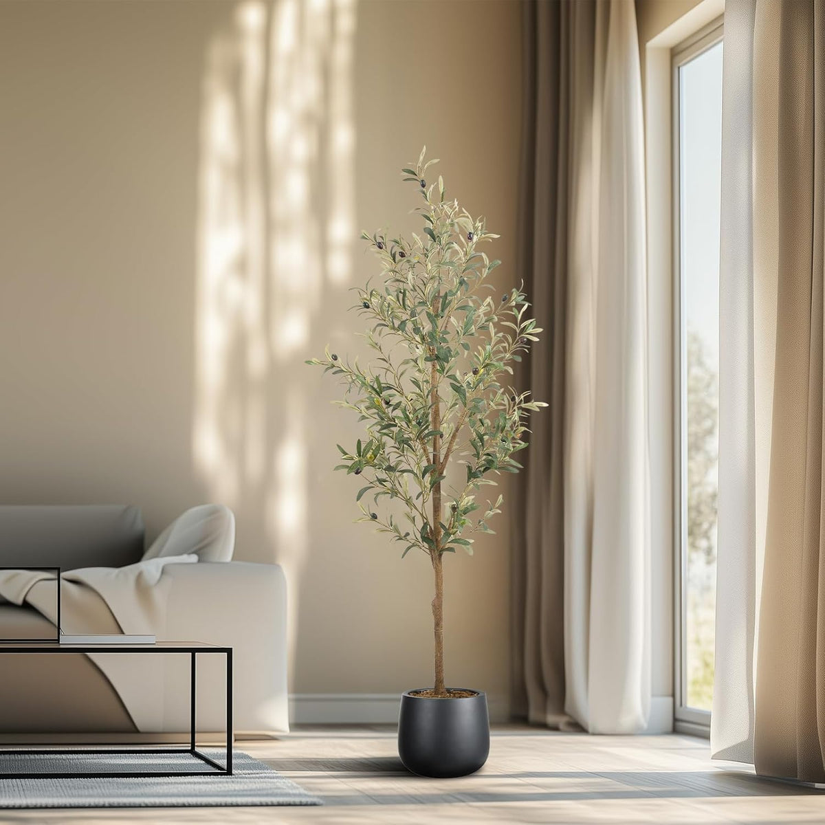 Artificial Fake Olive Tree 4FT 1Pack Faux Olive Tree for Home Decor