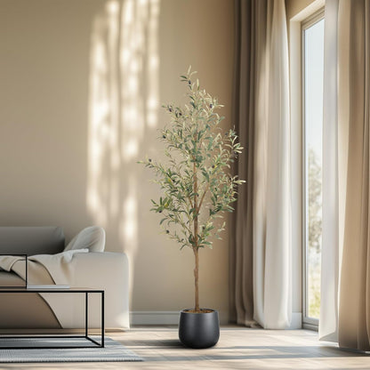 Artificial Fake Olive Tree 4FT 1Pack Faux Olive Tree for Home Decor