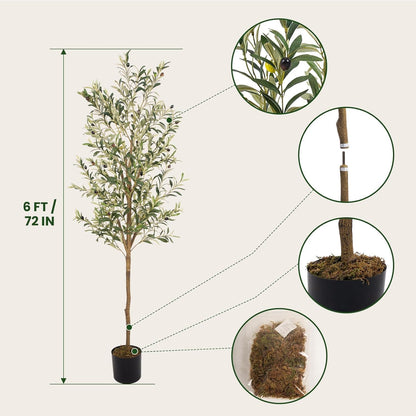 Artificial Fake Olive Tree 4FT 1Pack Faux Olive Tree for Home Decor